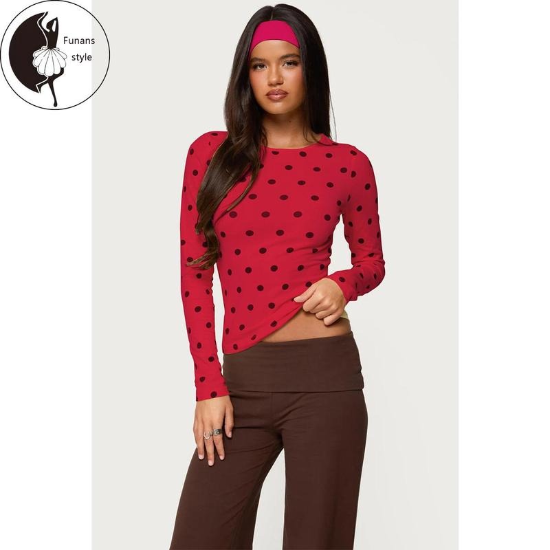 Yellow Long Sleeve Shirt Women Brown Polka Dot Casual Button Up Tops for Women Fashion Long Sleeve Shirts for Women...
