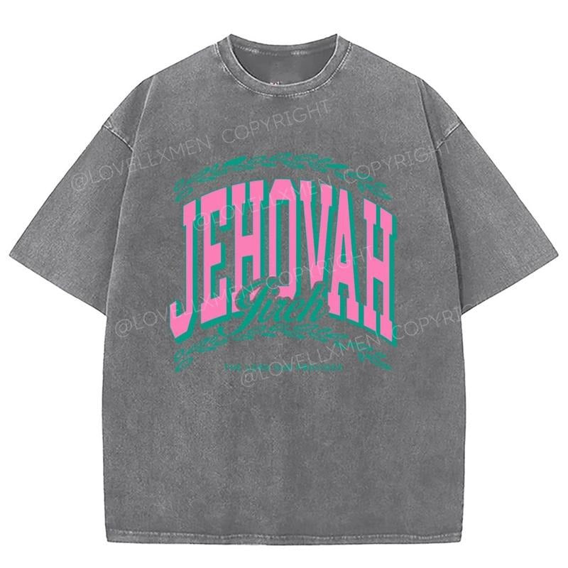 Yeshua Washed T-Shirt, Christian Tshirts, Vintage 90s Graphic Tee Gift Cotton Top Womenswear, Mineral color Hoodie Sweatshirt