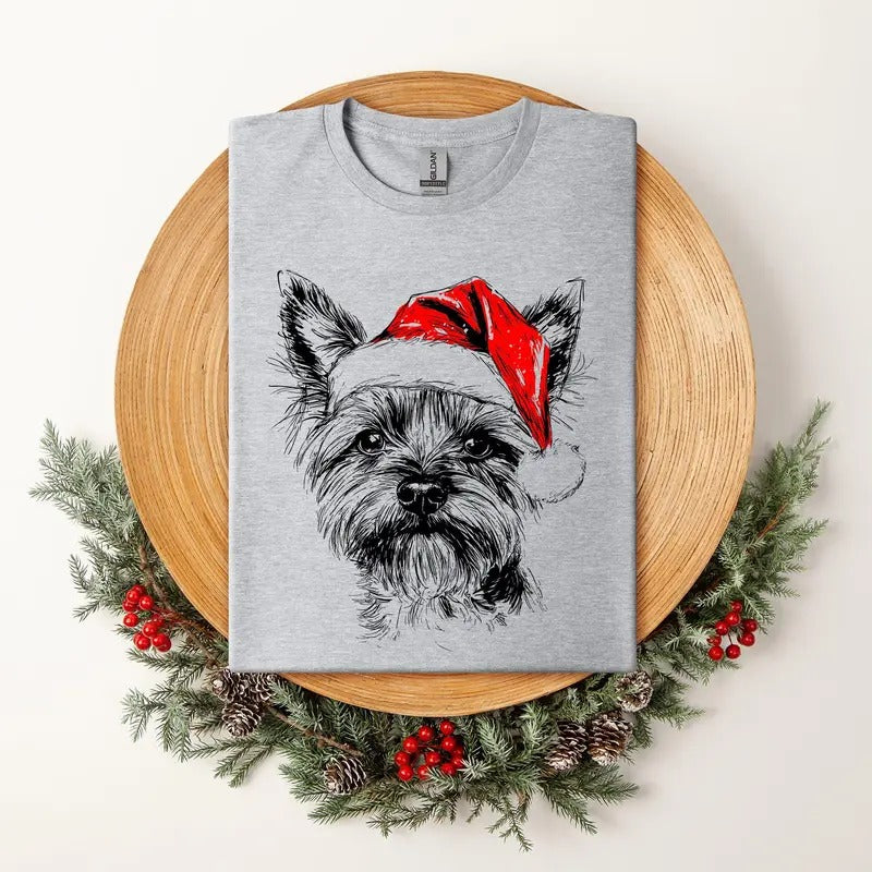 Yorkie Santa Yorkshire Terrier Dog Dog Lover Pet Soft T-Shirts, Hoodie, Sweatshirt