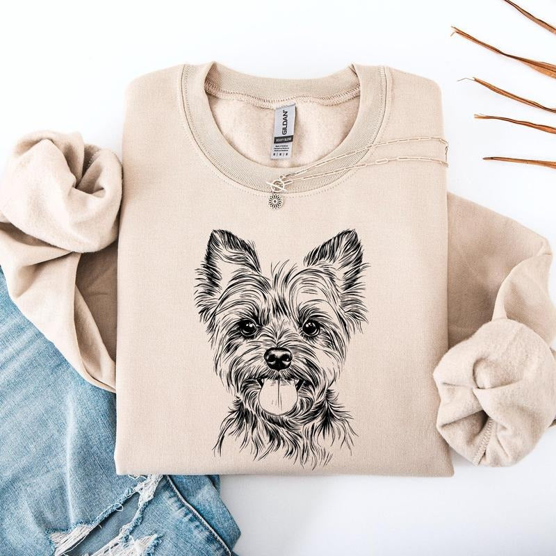Yorkie, Yorkshire Terrier, Dog Lover Apparel, Pet, Dog Breed, Cute Sweatshirt, Crew Neck, Women's, Crewneck Shirt Hoodie