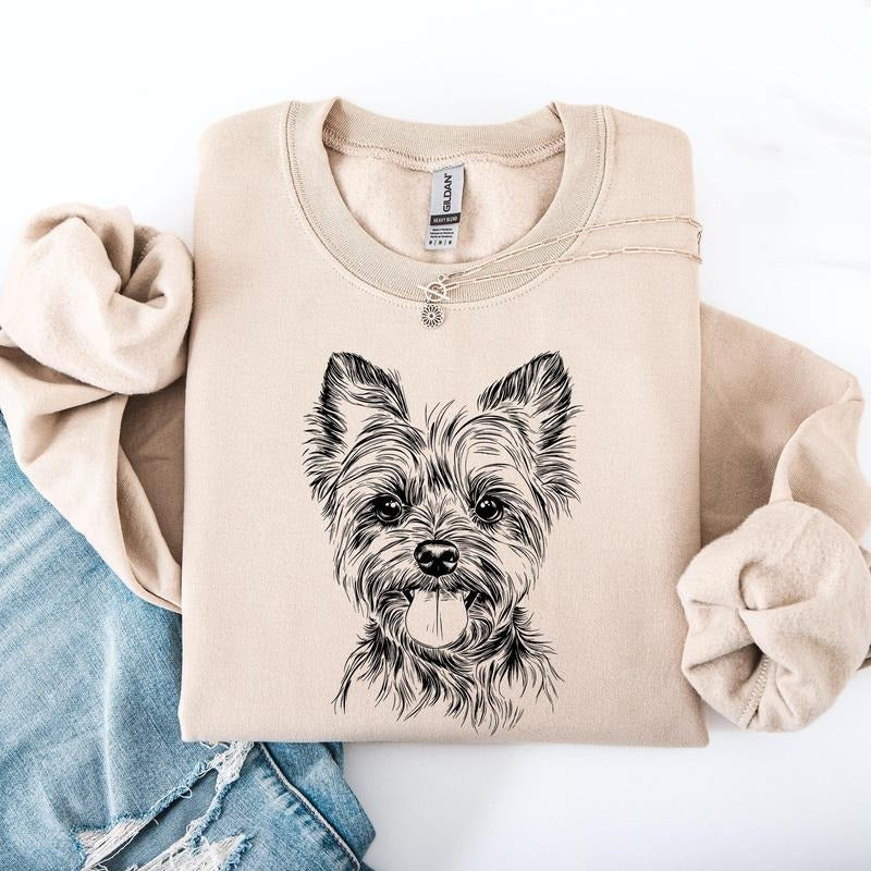 Yorkie, Yorkshire Terrier, Pet, Dog Breed Sweatshirt, Crew Neck, Women's, Crewneck Shirt Hoodie | PrintMintTees.com