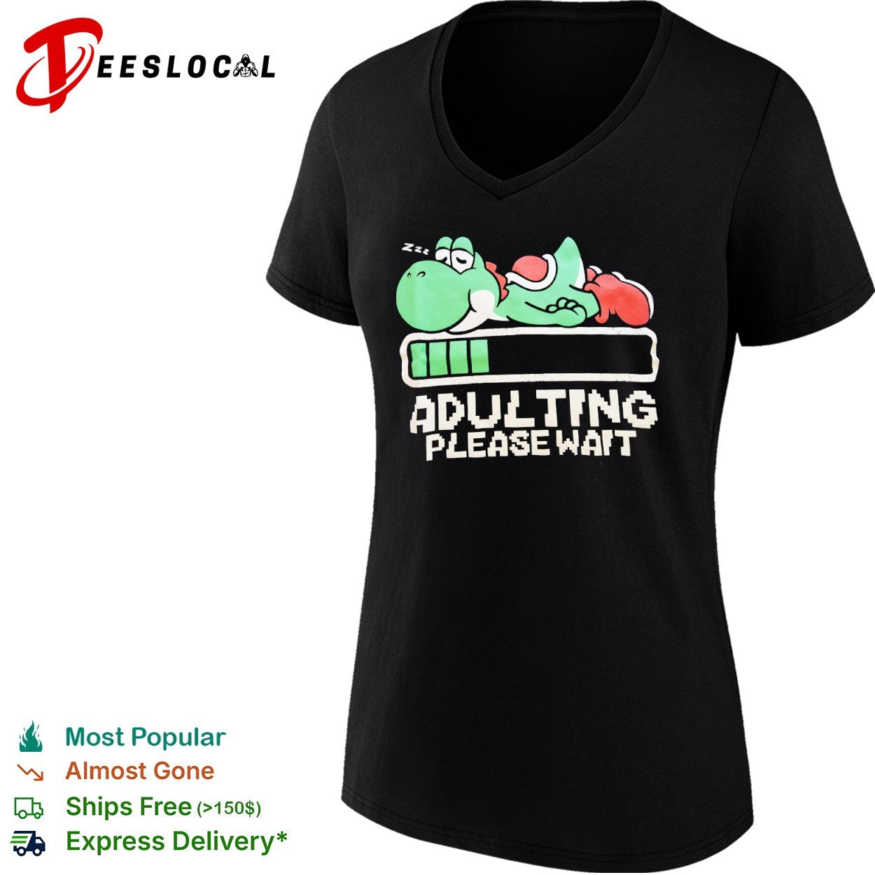 Yoshi sleeping adulting please wait shirt