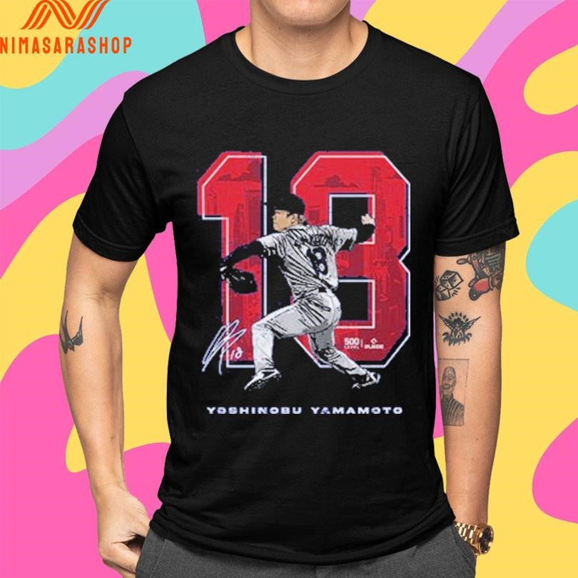 Yoshinobu Yamamoto Los Angeles Dodgers Japanese Signature Shirts