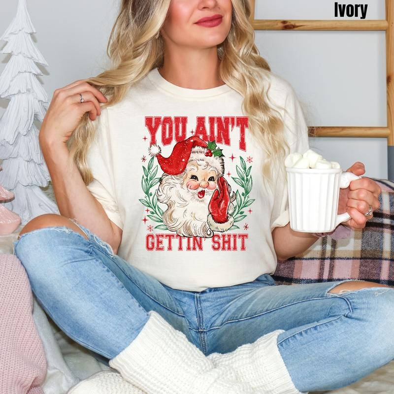 You Ain't Gettin Santa Comfort Colors T-Shirt 'NLB' Hoodie, Sweatshirt | PrintMintTees.com