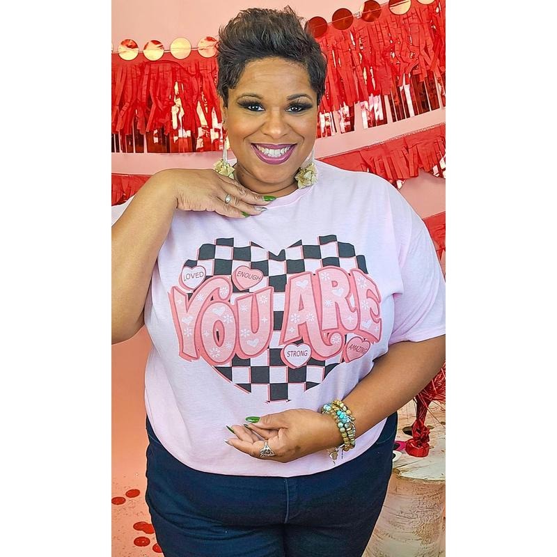 You Are Checkerboard Heart Graphic T-Shirt Hoodie Sweatshirt | PrintMintTees.com