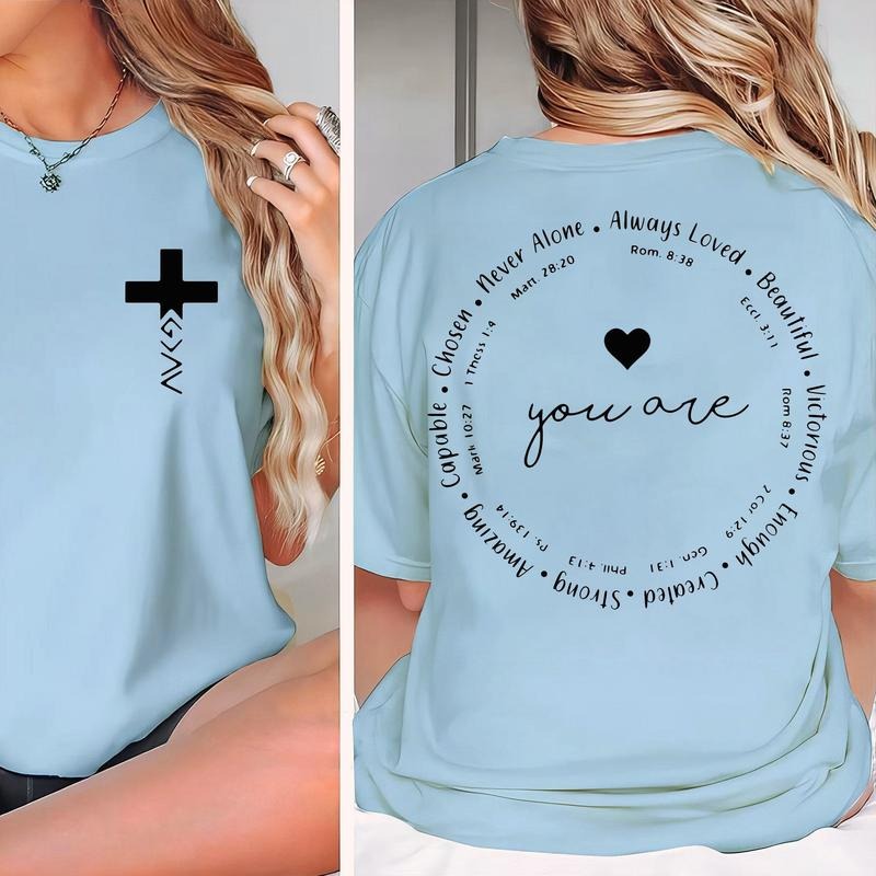 You Are Shirt, Enough Blessed Beautiful Chosen Never Alone Victorious Created Amazing Strong Capable Always Loved 2 Siđed...