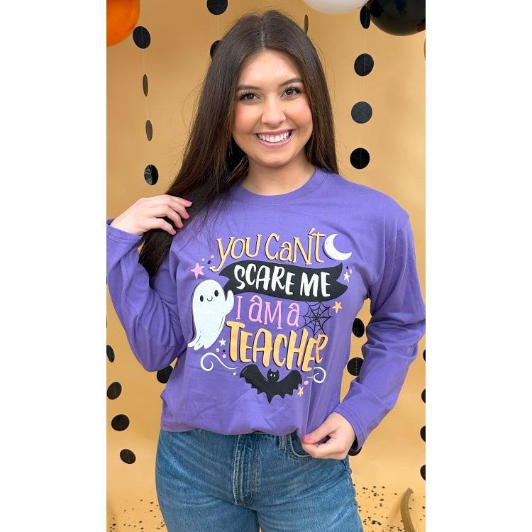 You Can't Scare Me Teacher Boyfriend Long Sleeve Graphic T-Shirt Hoodie Sweatshirt | PrintMintTees.com