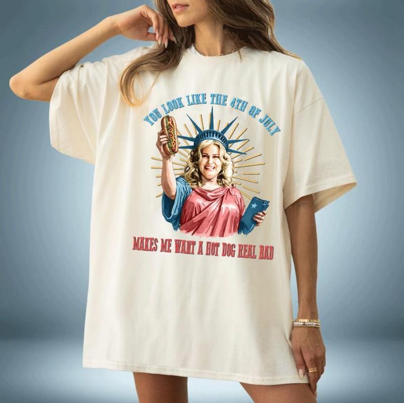 You Look Like The 4th Of July Makes Me Want A Hot Dog Real Bad  Shirt, Funny 4th Of July Gift Shirt, Full Color, Menswear...