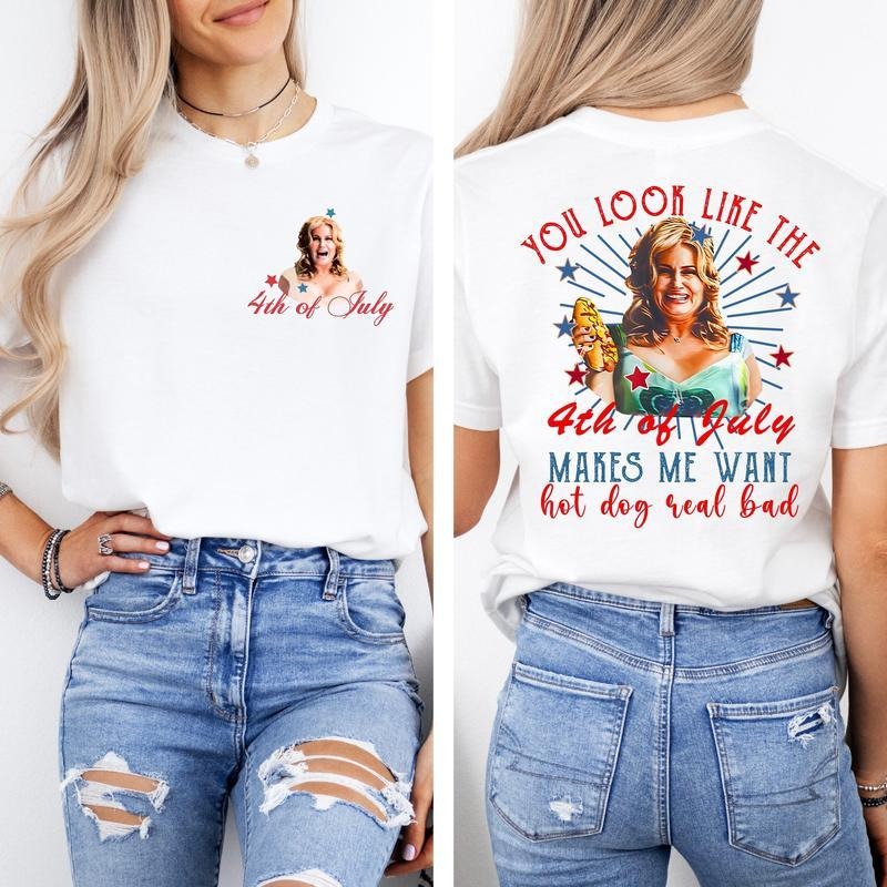 You Like 4th July Makes Me Want Hot Dog Real Bad Shirt Funny 4th July Hot Dog Lover Shirt Patriotic Meme Shirt Woman T-Shirts, Hoodie, Sweatshirt
