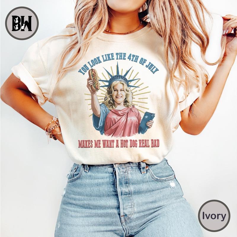 You Look Like The 4th Of July Makes Me Want A Hot Dog Real Bad Shirt, Funny 4th Of July Gift Shirt Hoodie Sweatshirt
