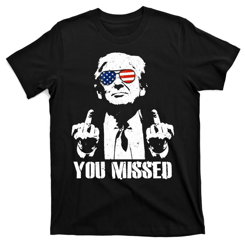 You Missed Finger Trump 2024 Take America Back Pennsylvania Rally T-Shirt Menswear Stylish Hoodie Sweatshirt