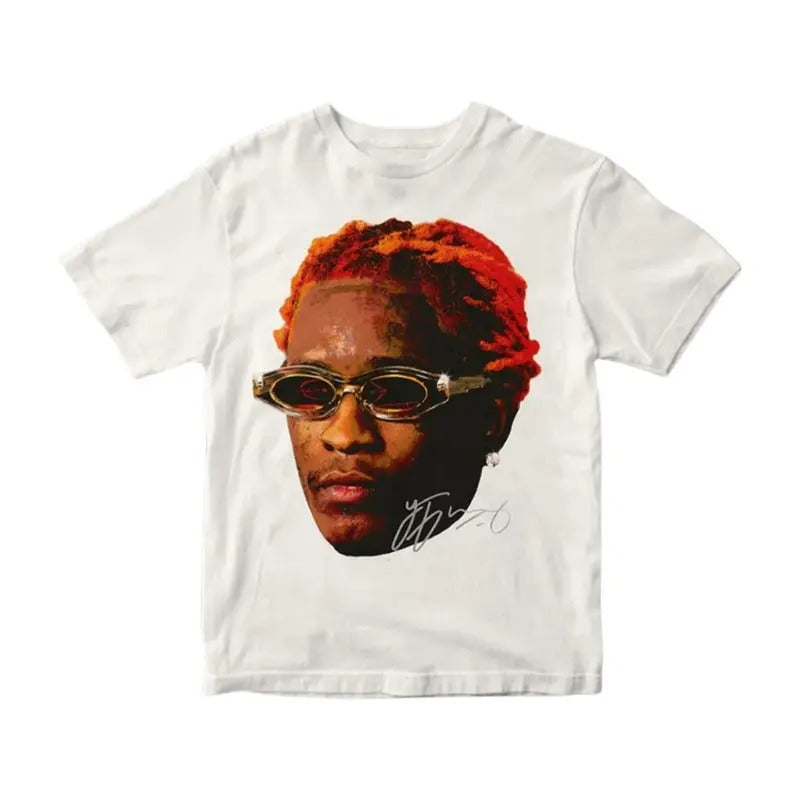 Young Thug Face Shirt ORANGE - Thugger Inspired Graphic Tee Hoodie Sweatshirt | PrintMintTees.com