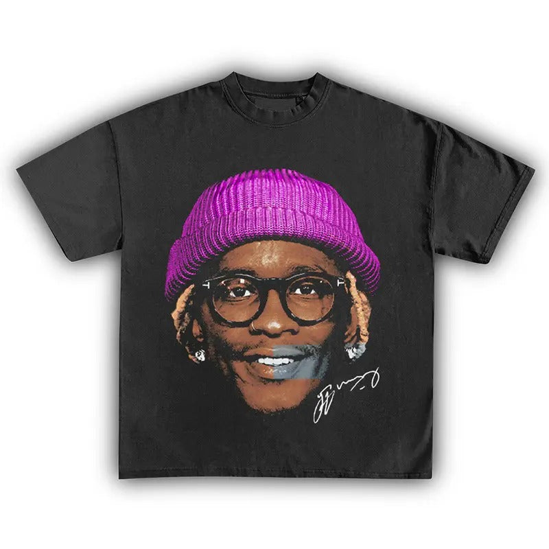Young Thug Graphic Tee Shirt Big Face Vintage Rapper Hip Hop Concert Merch Men Women Streetwear Hoodie Sweatshirt