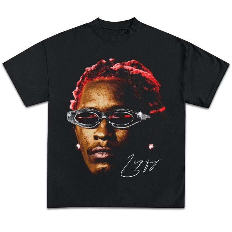 Young Thug Red Hair Graphic Tee Shirt Rapper Vintage Design Merch Thugger Concert Unisex T-shirt for Men Women Fans...