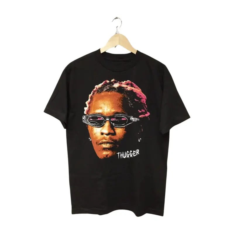 Young Thug Shirt Thugger World Tour 2017 Rapper Rap Black Tee Vtg Men'S T-Shirt Hoodie Sweatshirt | PrintMintTees.com
