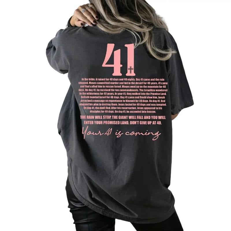 Your 41 Is Coming God Faith Christian Comfort Colors Tee Pure Ring-Spun Cotton Fabric Casual Soft-Washed T-Shirt Tops for...