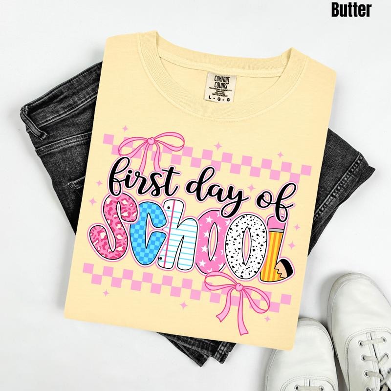 *Youth* Cutesy First Day Comfort Colors T-Shirt 'NLB' Hoodie Sweatshirt | PrintMintTees.com