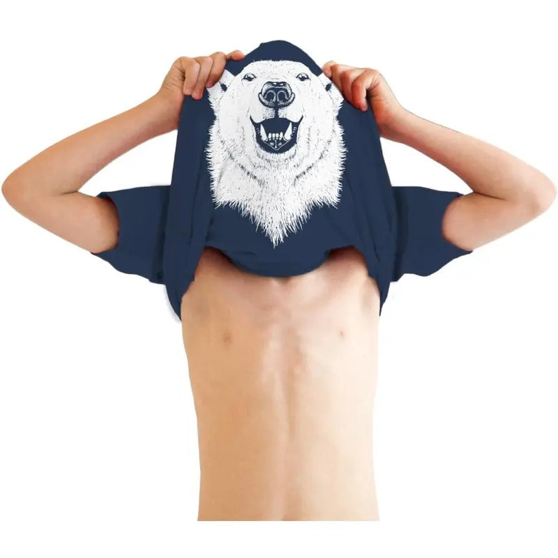 Youth Ask Me About My Polar Bear Flip T Shirt for Kids Funny T Shirts Animal Tops for Kids Funny Flip Short Sleeve...