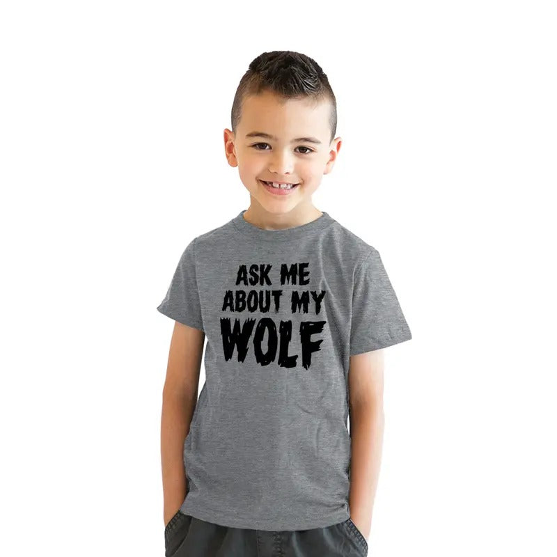 Youth Ask Me Why I Like Full Moons Awesome Werewolf T shirt Costume for Kids Funny T Shirts Funny Flip Short Sleeve...