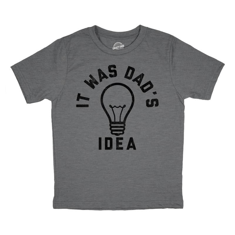 Youth Funny T Shirts Sarcastic It Was Dads Idea Graphic Novelty Tee For Kids Funny T Shirts Funny Sarcastic Short Sleeve...