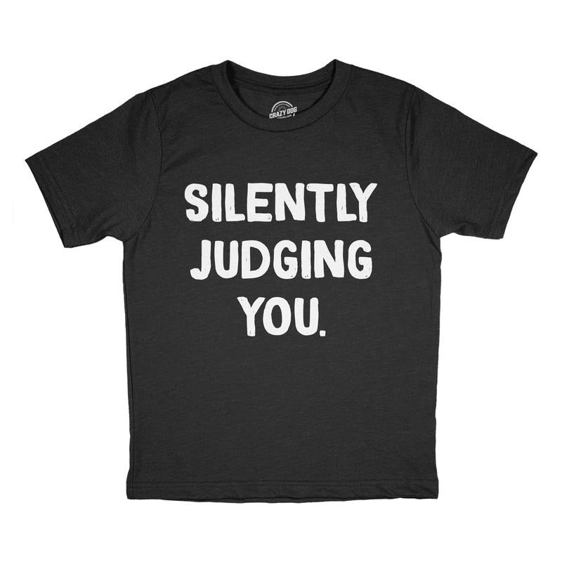 Youth Funny T Shirts Silently Judging You Sarcastoc Novelty Tee For Kids Funny T Shirts Funny Sarcastic Short Sleeve...