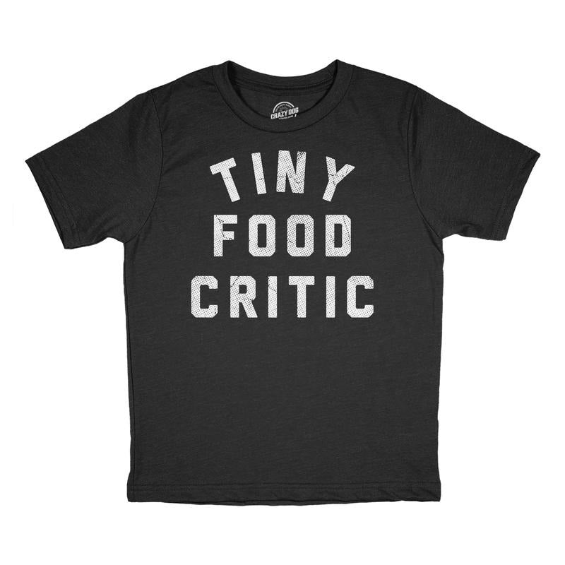 Youth Funny T Shirts Tiny Food Critic Sarcastic Graphic Tee For Kids Funny T Shirts Sarcastic Tops for Kids Funny Food...