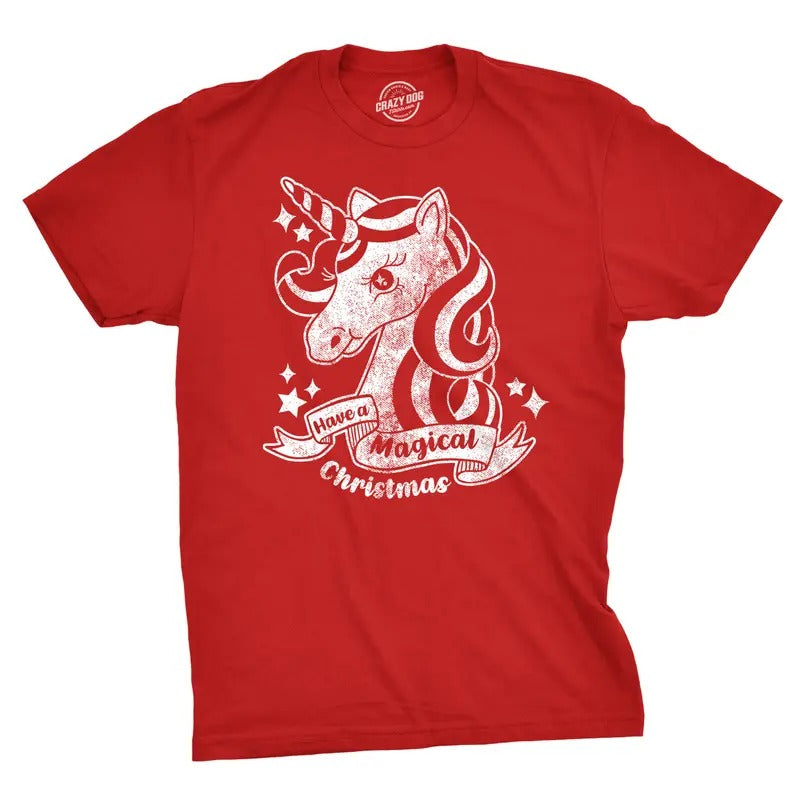 Youth Have A Magical Christmas T Shirt Funny Unicorn Tee For Kids Funny T Shirts Christmas Tops for Kids Funny Unicorn...