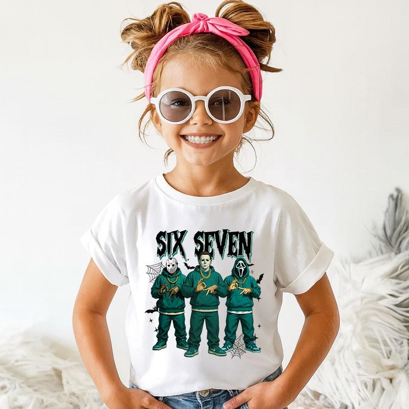 [Youth Size] 67 Halloween Shirt, Six Seven Kids Size Shirt, 6 7 Movie Killers Sweatshirt, Trending Graphic Shirt,...