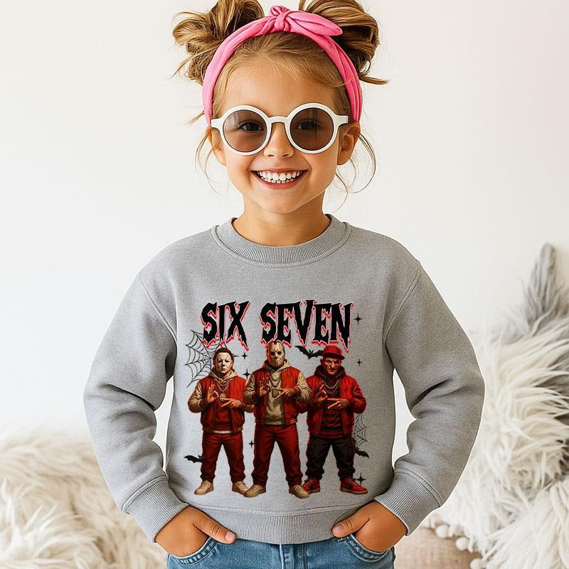 [Youth Size] 67 Halloween Shirt, Six Seven Kids Size Shirt, 6 7 Movie Killers Sweatshirt, Trending Graphic Shirt,...