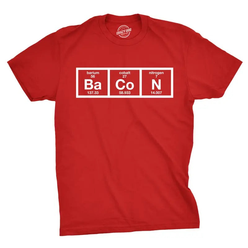 Youth The Chemistry Of Bacon T Shirt Funny Periodic Table Tee For Kids Funny T Shirts Funny Science Short Sleeve Novelty...