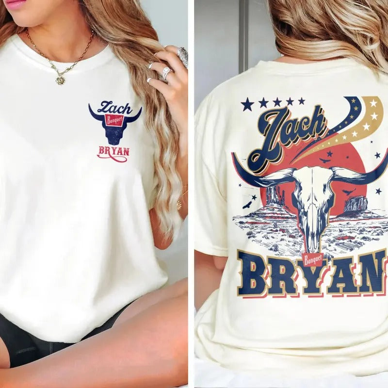 Zach Ryan Shirt Retro Western Country Music Graphic Tee Shirt Vintage Merch Men Women 2 Sided Top Womenswear Hoodie...