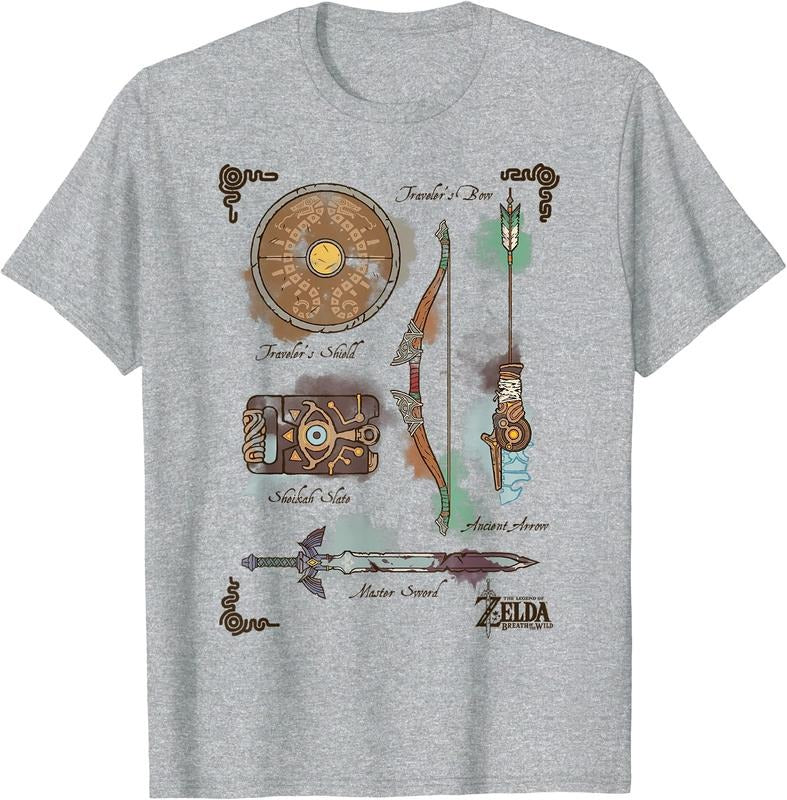 Zelda Breath Wild Link Inventory Shirt Hoodie Sweatshirt