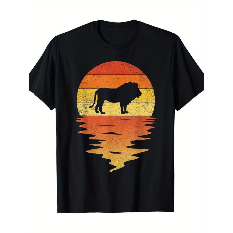Zookeeper Lion T-shirt Vintage Sunset 70's Vintage Lion T-shirt -100% cotton Made in USA Hoodie Sweatshirt