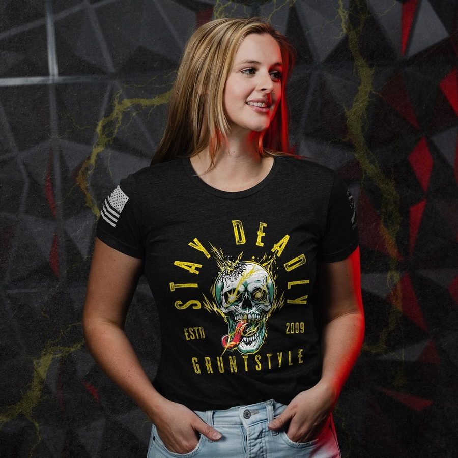 Women's Stay Deadly Slim Fit T-Shirt - Black