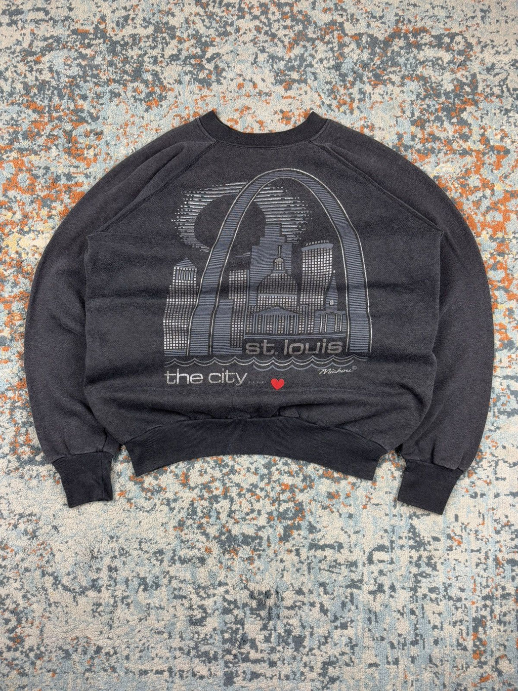 Vintage 80s Usa St Louis City View Graphic Sweatshirt Shirt Hoodie | PrintMintTees.com