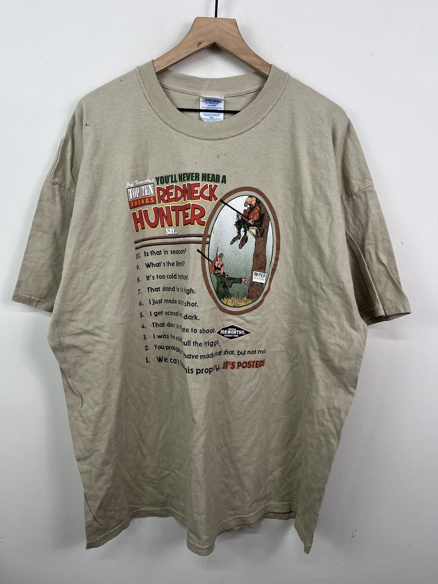 Vintage 90s Redneck Hunter Joke T Shirt Size Xxxl Hoodie Sweatshirt | PrintMintTees.com