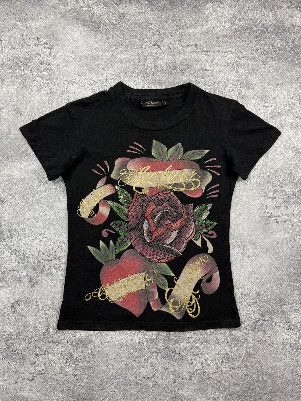 Christian Audigier Vintage Ed Hardy By Christian Audigier Big Logo Y2k T Shirt Hoodie Sweatshirt | PrintMintTees.com