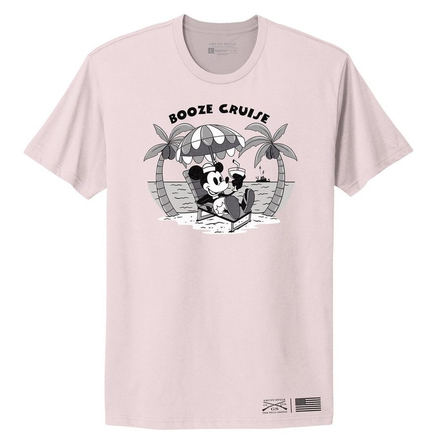 Women's Booze Cruise Boyfriend Fit T-Shirt - Light Pink