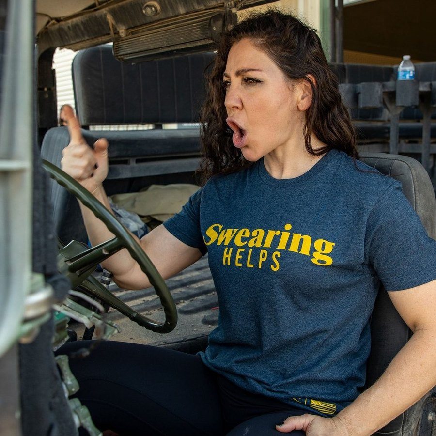 Women's Swearing Helps Boyfriend Fit T-Shirt - Midnight Navy