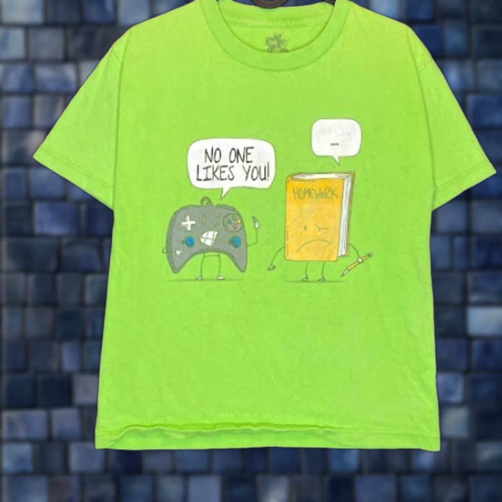 Vintage Ink Inc T Shirt Youth L Green Graphic Print Grunge Funny No One Likes You Hoodie Sweatshirt | PrintMintTees.com