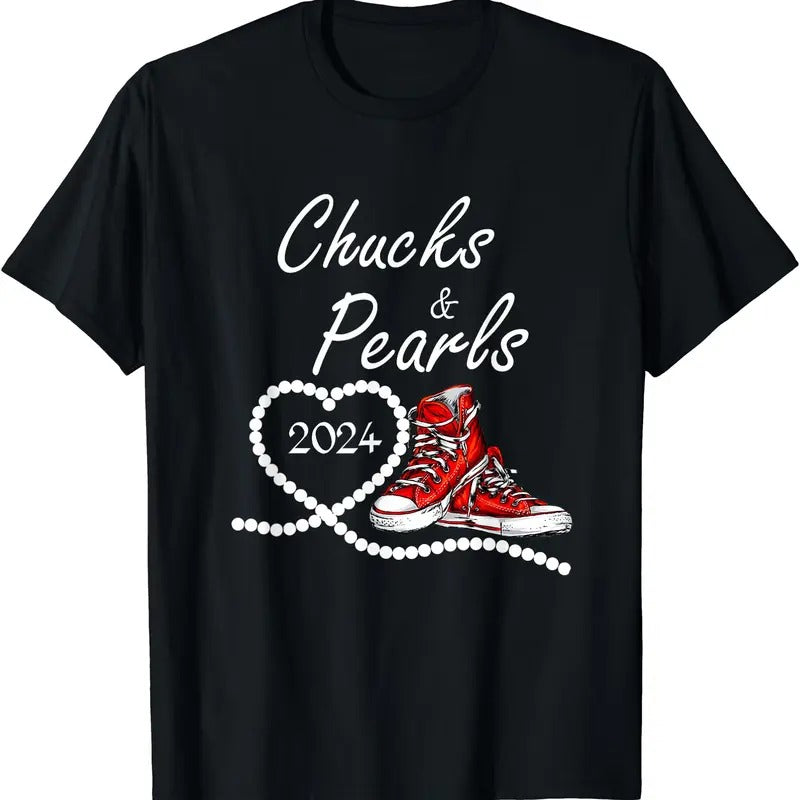 chucks and pearls, Kamala Harris For President 47th T-Shirt Hoodie, Sweatshirt | PrintMintTees.com