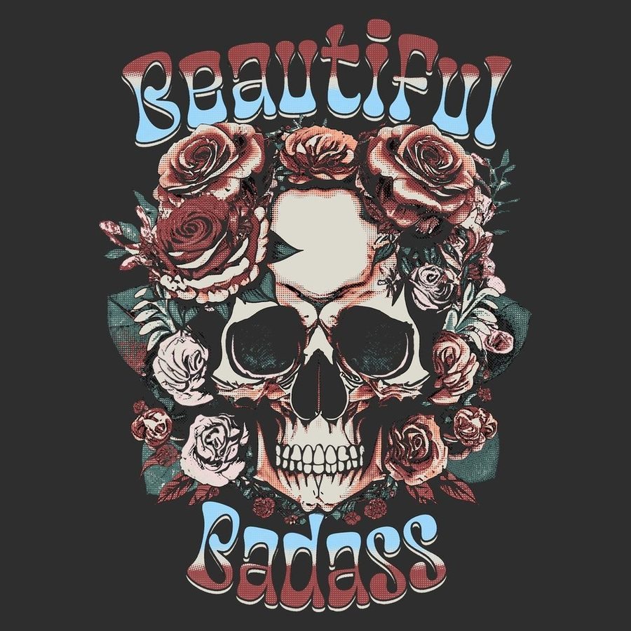 Women's Beautiful Badass Floral Hoodie - Black