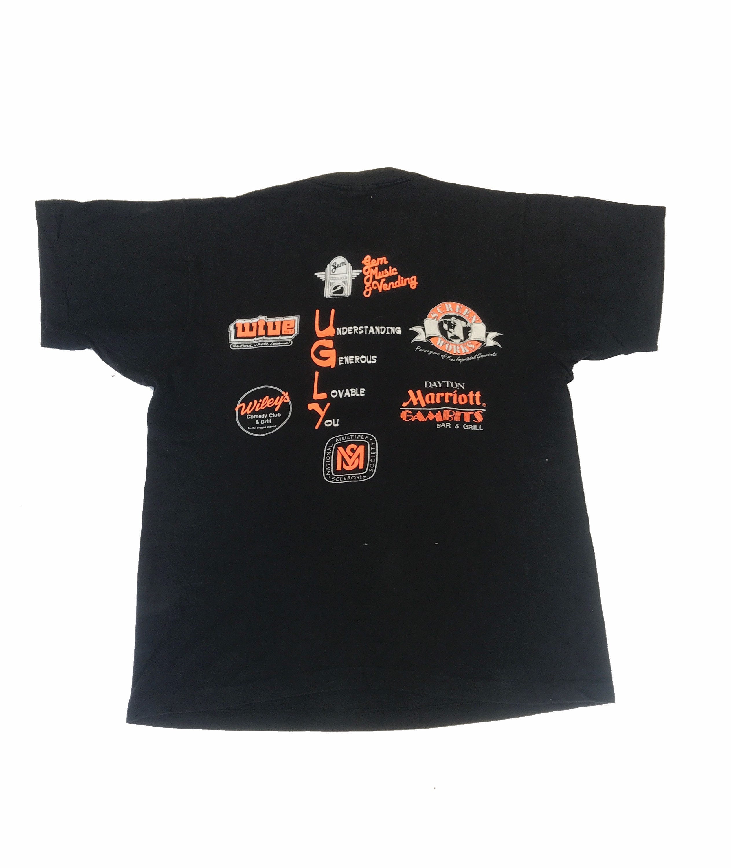 Vintage 91 Ugly Bartender Contest Ms Black Orange Pink Size Large (2)