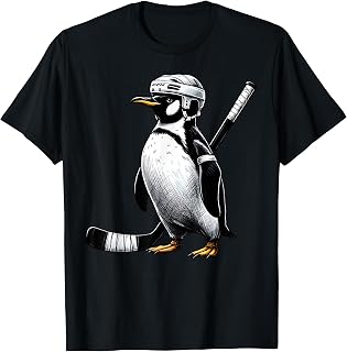 Animal Penguin Playing Hockey Player Sport Lover Unisex T-shirt, Sweatshirt, Hoodie (1)