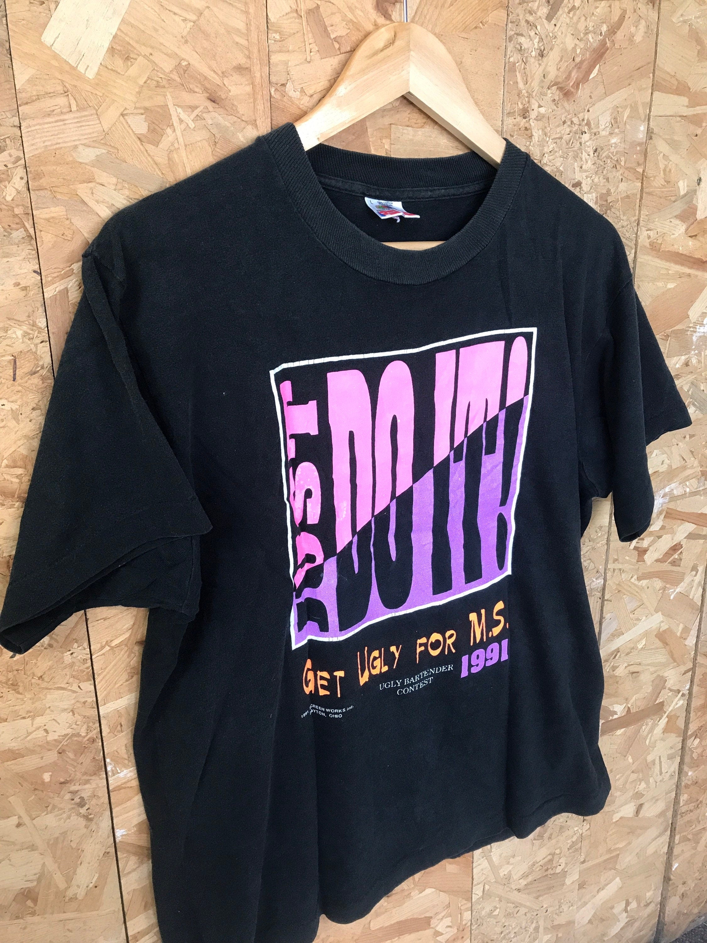 Vintage 91 Ugly Bartender Contest Ms Black Orange Pink Size Large (3)