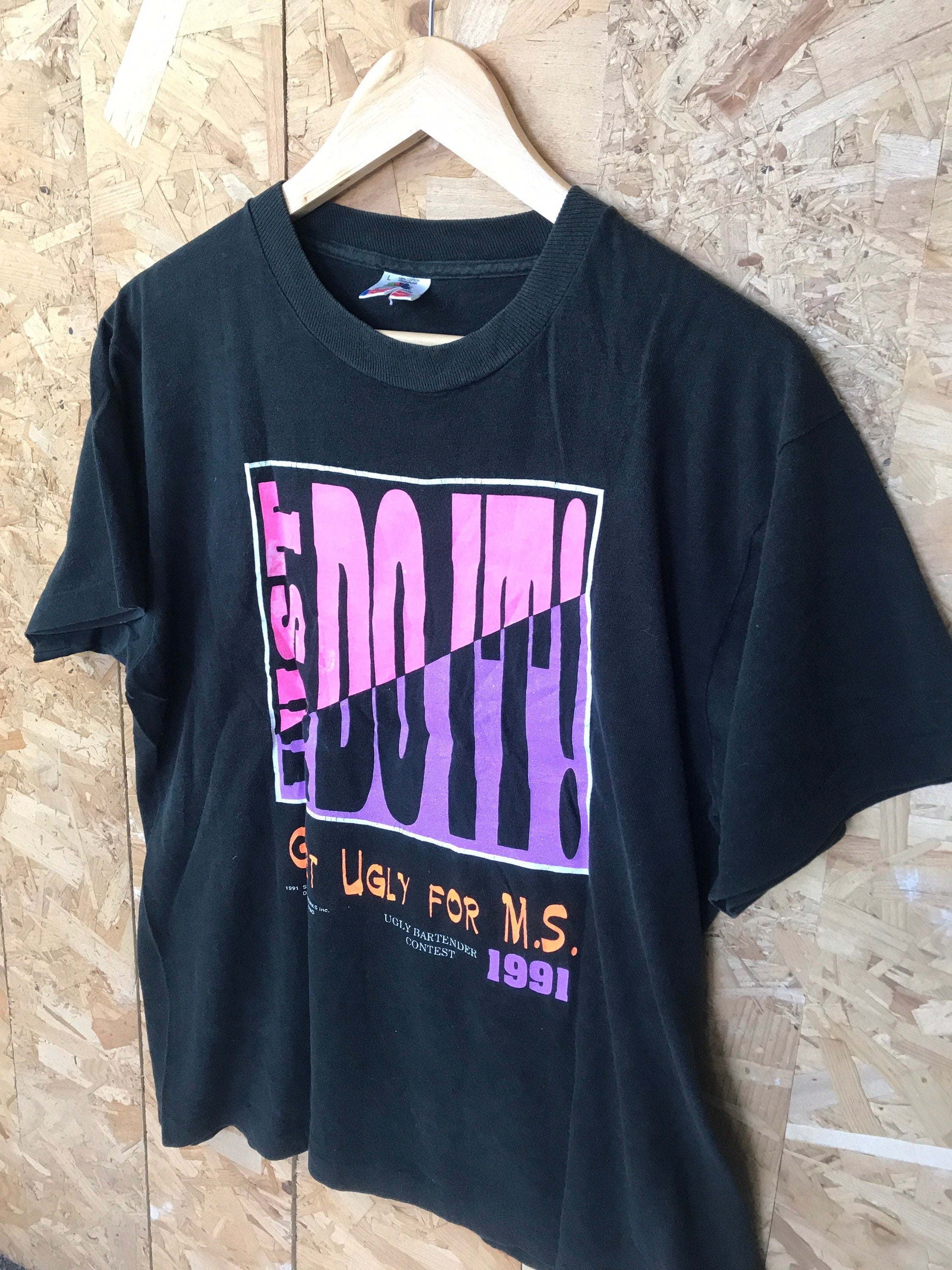 Vintage 91 Ugly Bartender Contest Ms Black Orange Pink Size Large (4)