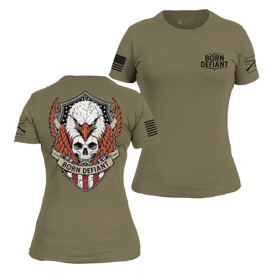 Women's Born Defiant Slim Fit T-Shirt - Military Green