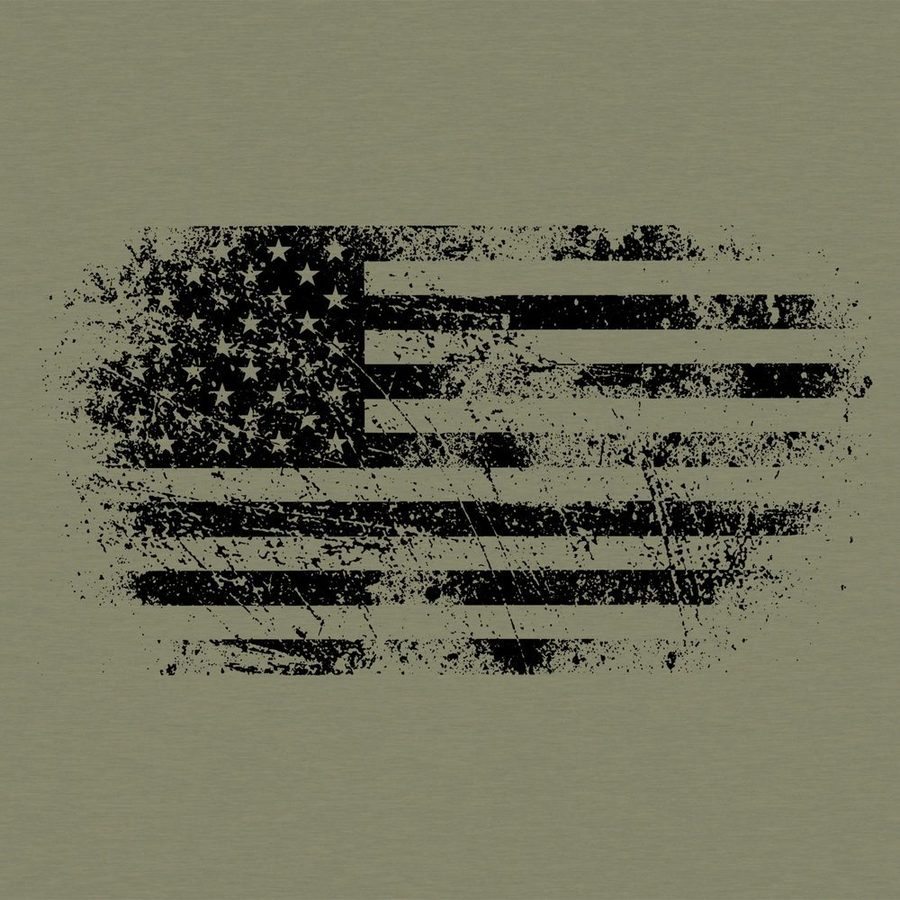 CFP Men's Worn Flag Tee - Military Green