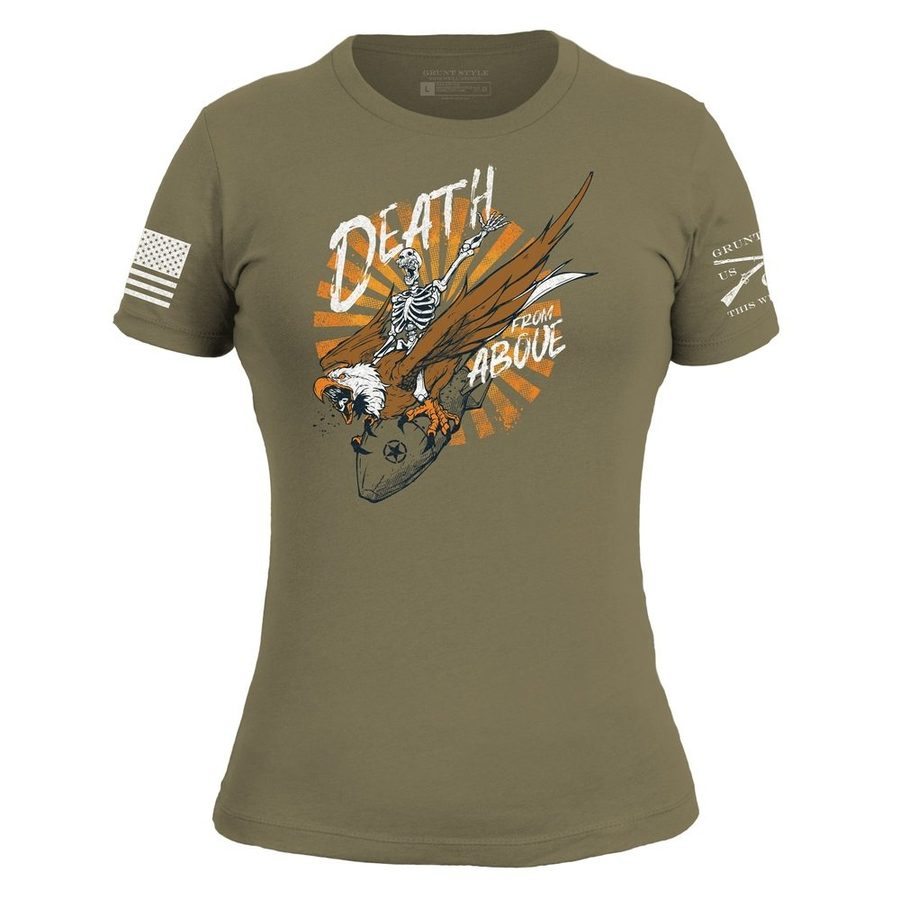 Women's Death From Above Slim Fit T-Shirt - Military Green