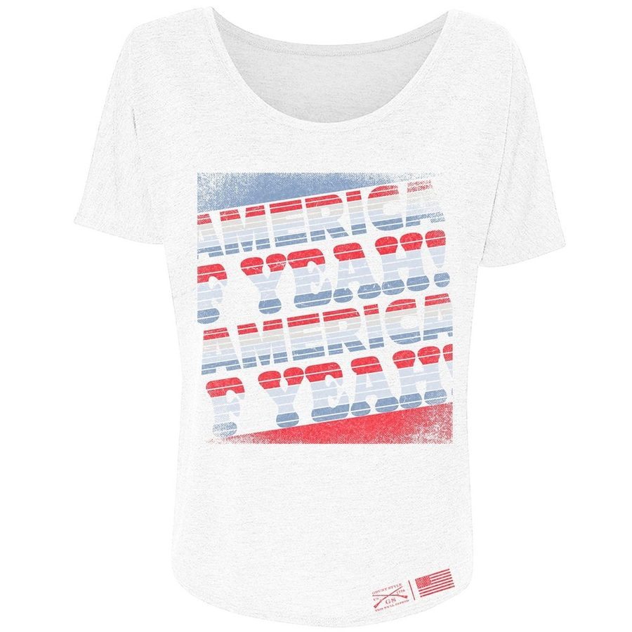 Women's America F*ck Yeah Slouchy Fit T-Shirt - White